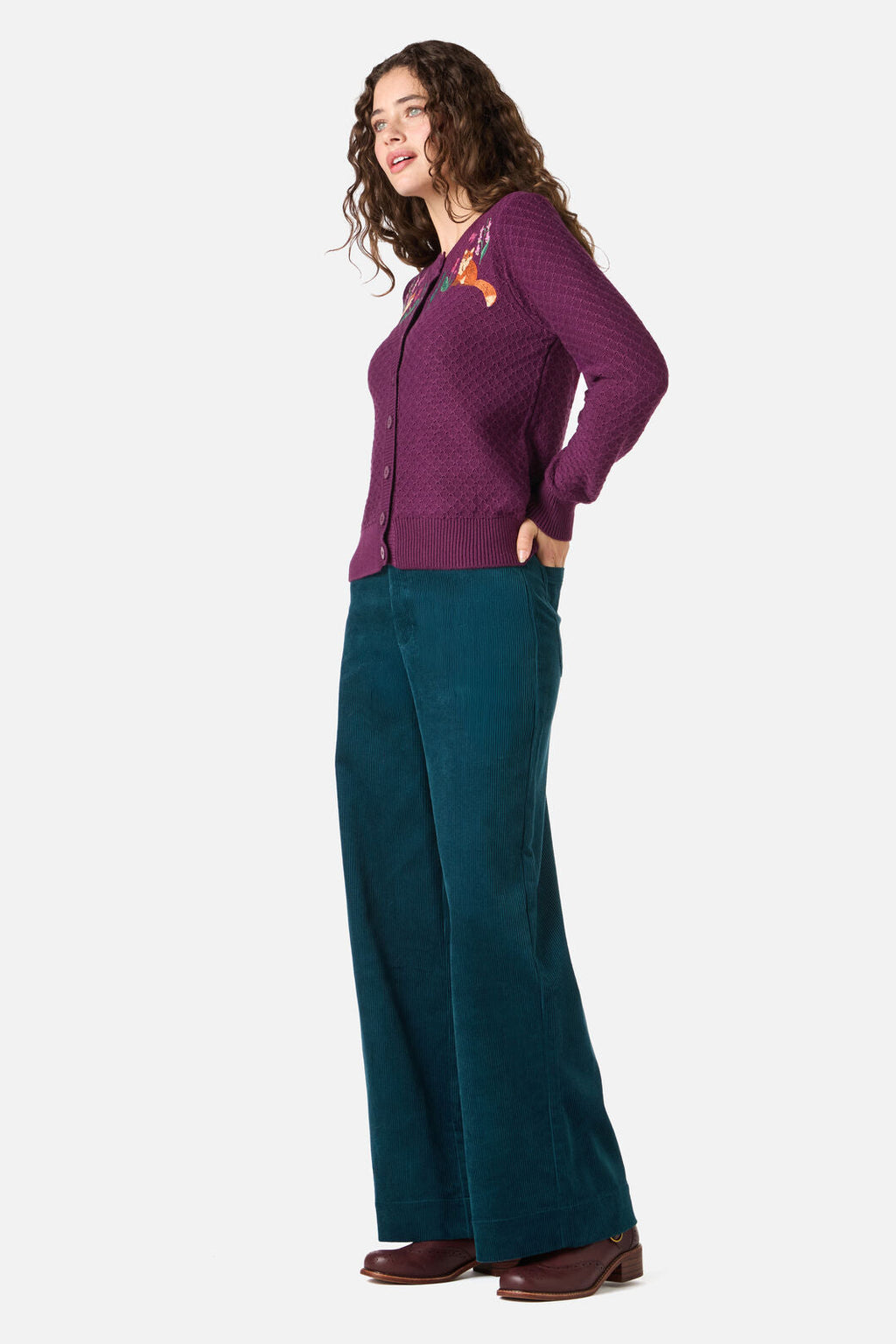 Fox Embroidered Cardigan