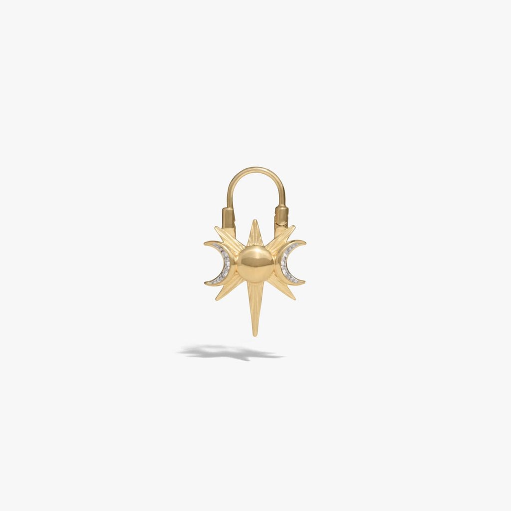 Spiked Triple Moon Huggie Earrings