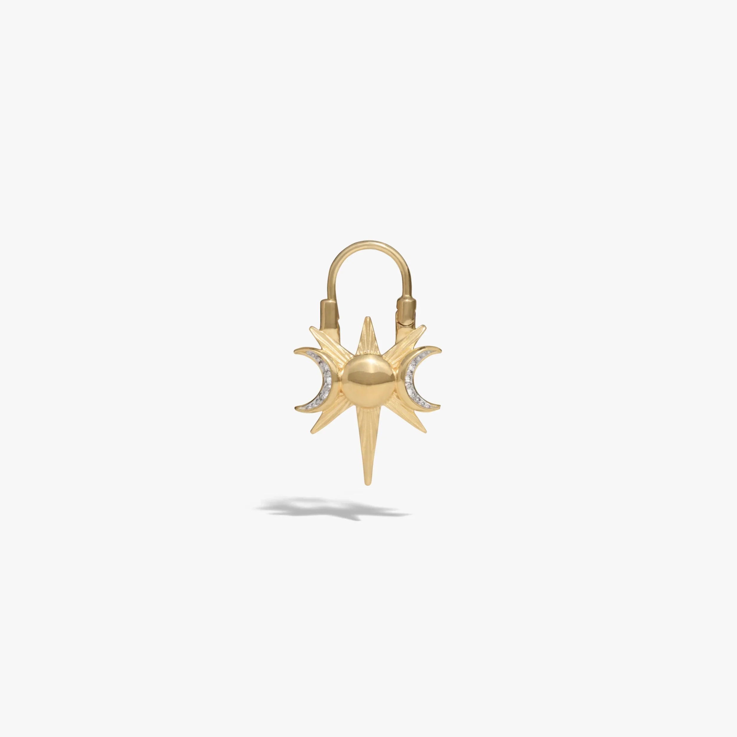 Spiked Triple Moon Huggie Earrings