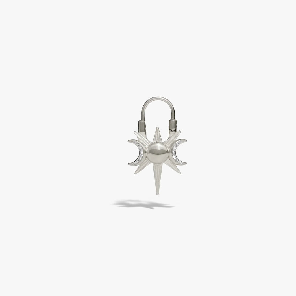 Spiked Triple Moon Huggie Earrings