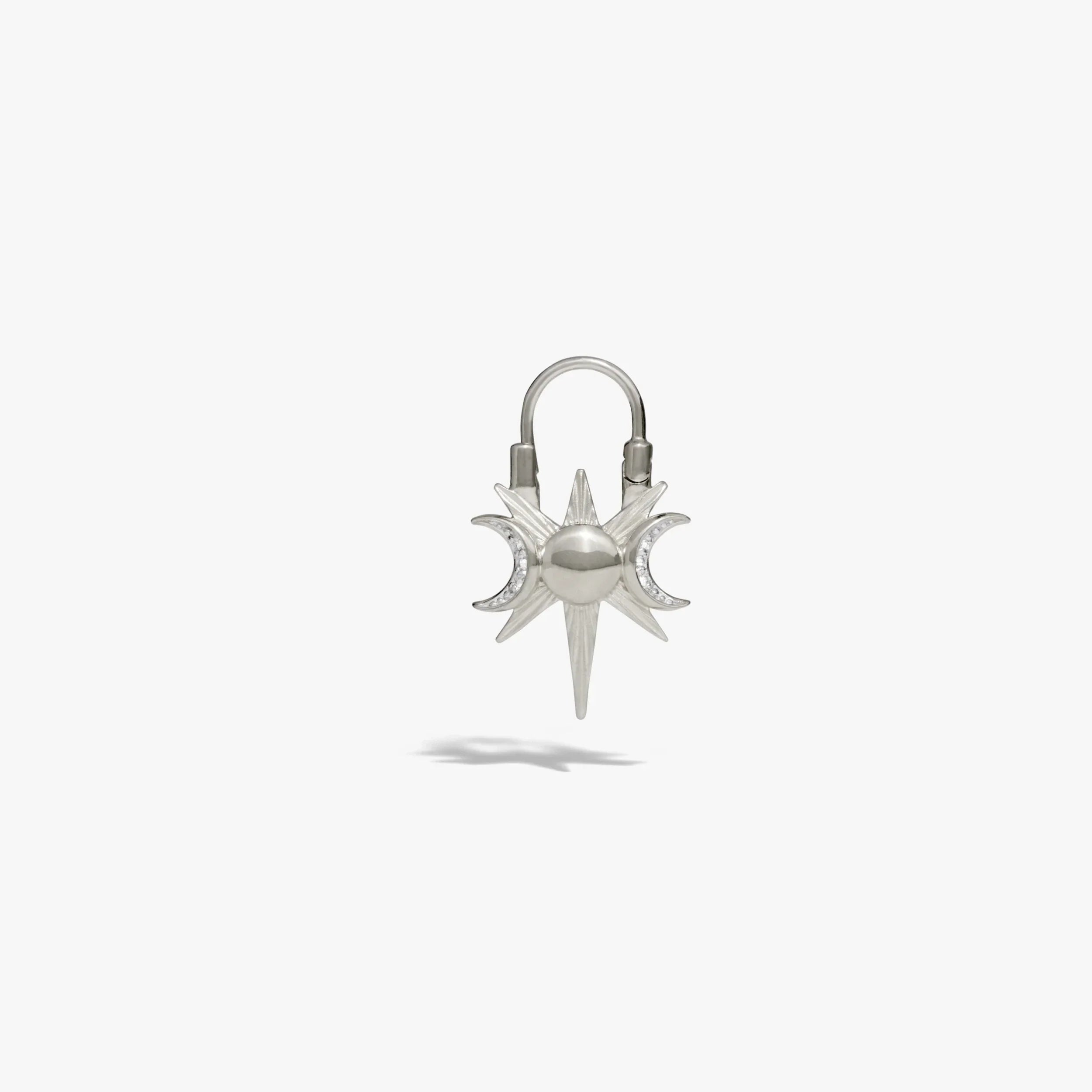 Spiked Triple Moon Huggie Earrings